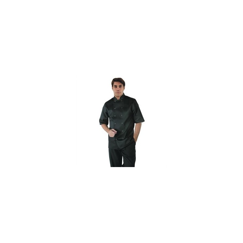 Veste chef manches courtes noire Vegas Whites M Veste chef manches courtes noire Vegas Whites M