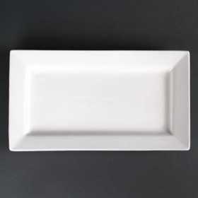 Assiettes rectangulaires a bord large 200 x 130mm Lumina