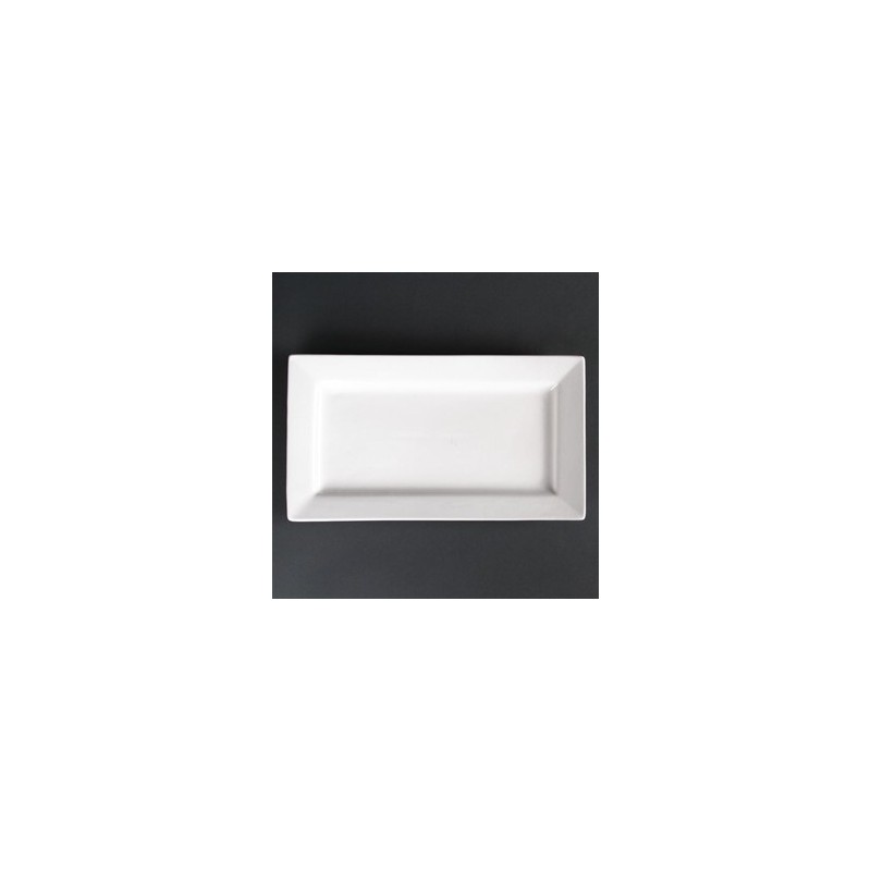 Assiettes rectangulaires a bord large 200 x 130mm Lumina