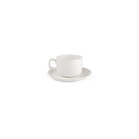 Soucoupes pour tasses a cafe empilables en porcelaine fine 133mm Lumina