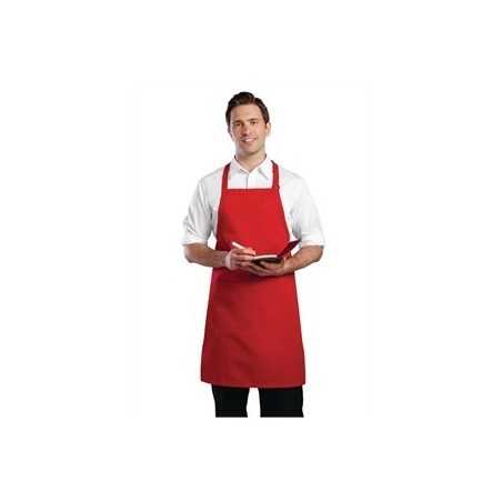 Tablier bavette tour de cou reglable Chef Works - Rouge