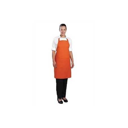 Tablier bavette tour de cou reglable Chef Works - Orange