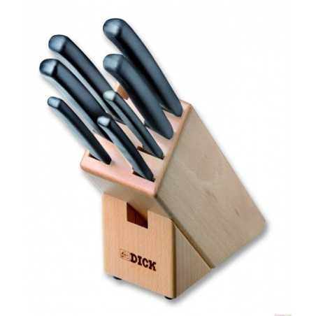 BLOC EN BOIS DICK PRO DYNAMIC 7 COUTEAUX ACIER INOXYDABLE