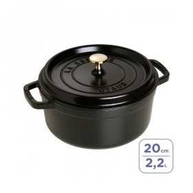 COCOTTE RONDE FONTE NOIRE 20.5 CM PRO