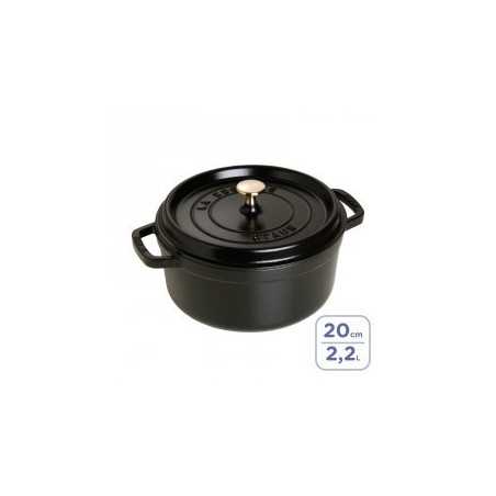 COCOTTE RONDE FONTE NOIRE 20.5 CM PRO