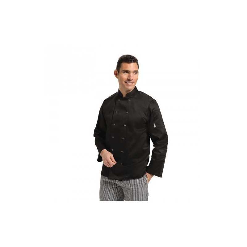 VESTE DE CHEF UNISEXE NOIRE À MANCHES LONGUES pro Gastro