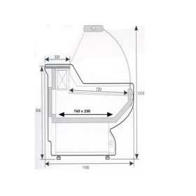 Vitrine réfrigérée boucherie Statique 2500mm