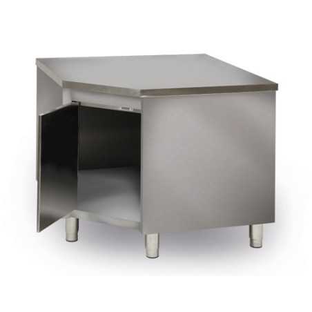 Meuble bas d'angle inox 1000 x 600 x 850