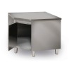 Meuble bas d'angle inox 1000 x 600 x 850