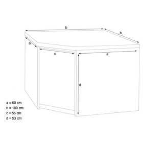 Meuble bas d'angle inox 1000 x 600 x 850