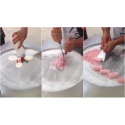 Machine  Ice Cream Roll - Paiement 4X- avec 1 plaque carrée  + 6 GN 1/9