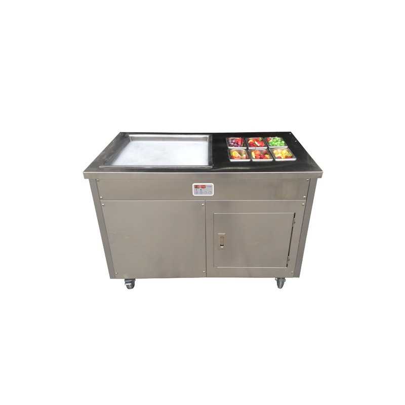 Equipement professionnel cuisine - %category_name% : Machine Ice Cream Roll  - avec 1 plaque carrée + 6 GN 1/9