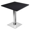 Plateau noir - 70 x 70 cm + Cadre de table acier inoxydable