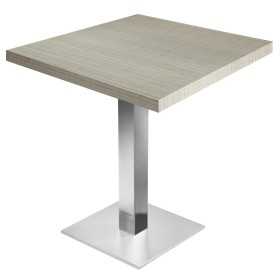 Plateau gris - 70 x 70 cm + Cadre de table acier inoxydable