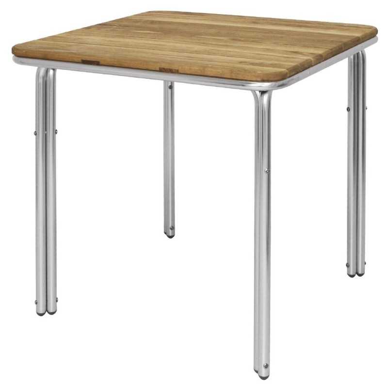 Table carrée Pour Bars Restaurants Hôtels en frêne et aluminium emplilable 700mm