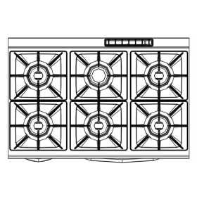 Fourneau 6 feux - gaz sur four - GN2/1 GAMME 900