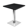 Table de restaurant Noir Ø60- base ultra plat en inox brossé avec plateau carré