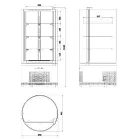 Vitrine panoramique positive ventilée ronde 100 L