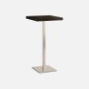 Table Haute de restaurant Wenge Ø70- base ultra plat en inox brossé avec plateau carré