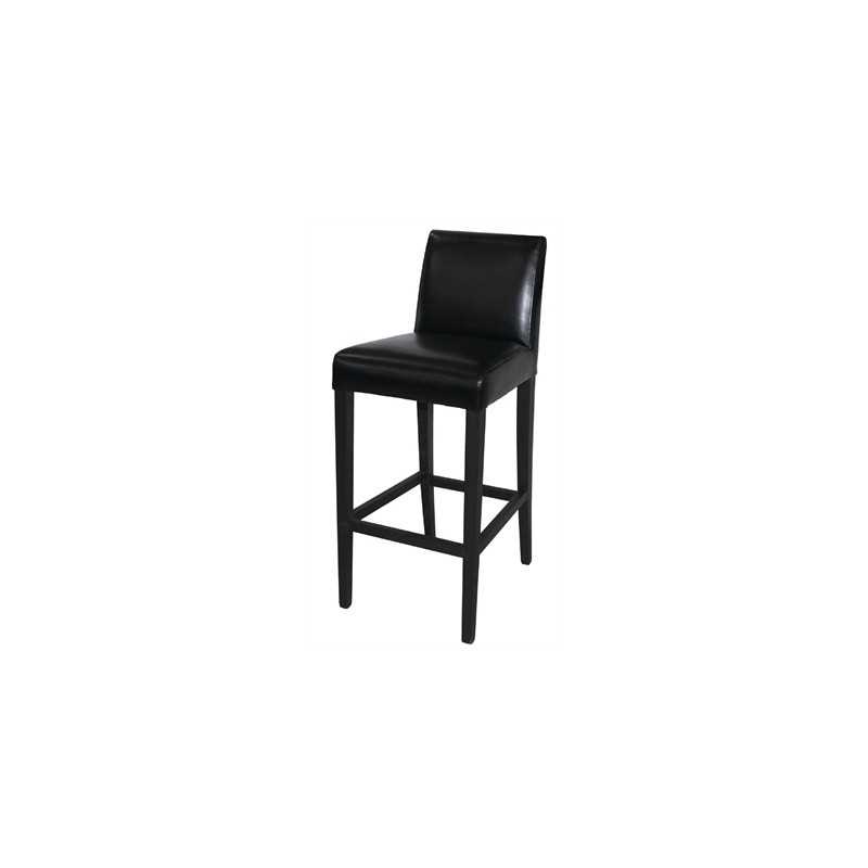 Tabouret de bar haut en simili cuir noir Pour Bars Restaurants Hôtels