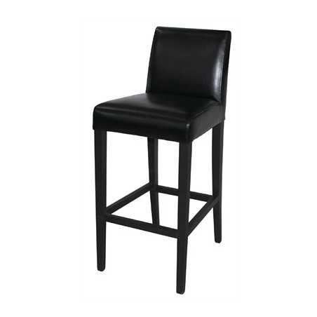 Tabouret de bar haut en simili cuir noir Pour Bars Restaurants Hôtels