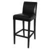 Tabouret de bar haut en simili cuir noir Pour Bars Restaurants Hôtels