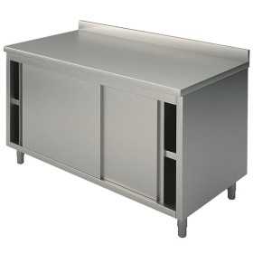 Meuble bas inox portes coulissantes 1600 x 600 x 850