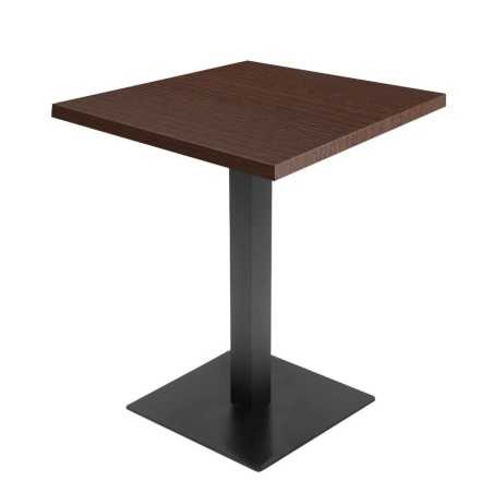 Table de restaurant Wenge Ø70- base ultra plat avec plateau carré