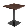 Table de restaurant Wenge Ø70- base ultra plat avec plateau carré