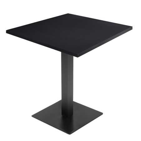 Table de restaurant Noir Ø70- base ultra plat avec plateau carré