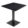 Table de restaurant Noir Ø70- base ultra plat avec plateau carré