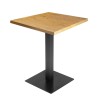 Table de restaurant Frêne Ø70- base ultra plat brossé avec plateau carré