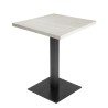 Table de restaurant Blanc Ø70- base ultra plat brossé avec plateau carré