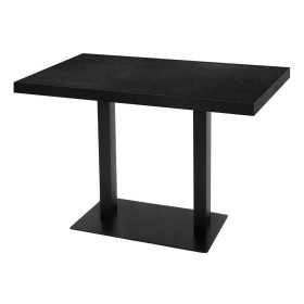 Table de restaurant Noir Ø120- base ultra plat en fonte avec plateau carré
