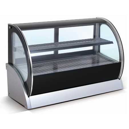 Vitrine chauffante à poser - Taille XL - 224L - 1500x550x790mm - Avec éclairage - GASTROMASTRO