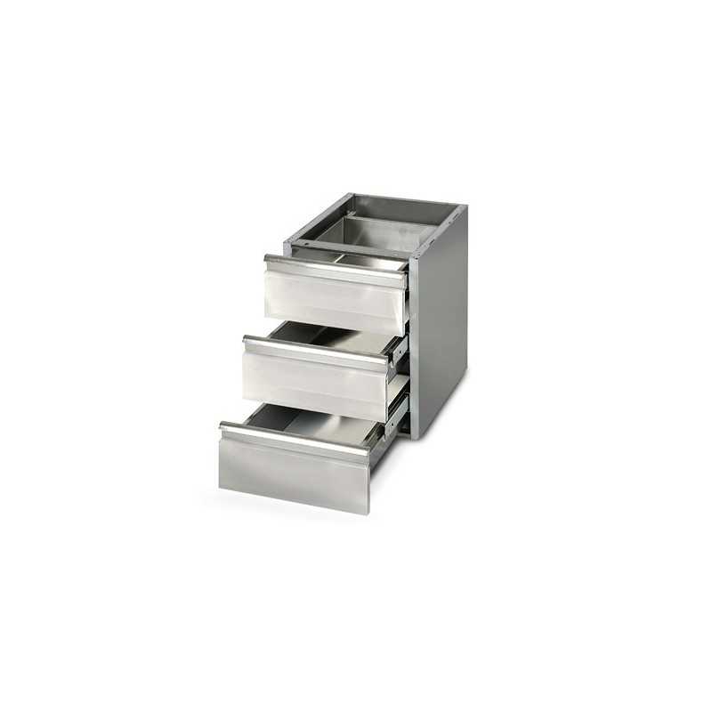 Table de tiroirs inox - 500 x 700 x 870 mm
