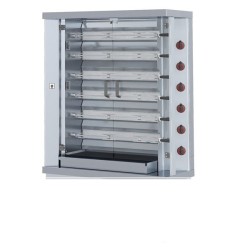 Rôtissoire professionnelle poulets - 6 broches - Gaz - 36 poulets - FECA