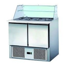 Saladette-réfrigérée 2 portes vitres droites- Classe N -Gastromastro