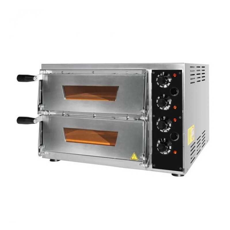 Four pizzas professionnel électrique - Made in Italy - Thermostat 350 °C - Paiement 4X - 2 x 34 cm