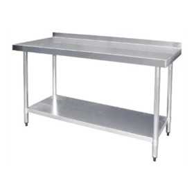 Table inox adossée - AISI 430 - 1800 (L) x 700 (P) x 900 (H) mm