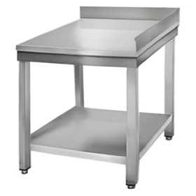 Table inox adossée d'angle - 700 (L) x 700 (P) x 900 (H) mm