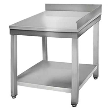 Table inox adossée d'angle - 700 (L) x 700 (P) x 900 (H) mm