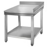 Table inox adossée d'angle - 700 (L) x 700 (P) x 900 (H) mm
