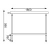 Table inox - AISI 430 - 1800 (L) x 600 (P) x 900 (H) mm