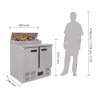 Meuble pizza 2 portes 254L - 5 bacs GN 1/6 - POLAR