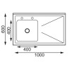 Plonge inox - AISI 304 - 1000 (L) x 600 (P) x 900 (H) mm - Avec égouttoir - Bac à gauche