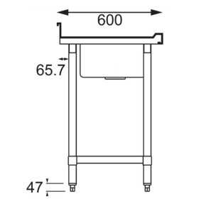 Plonge inox - AISI 304 - 1000 (L) x 600 (P) x 900 (H) mm - Avec égouttoir - Bac à gauche