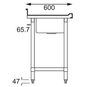 Plonge inox - AISI 304 - 1200 (L) x 600 (P) x 900 (H) mm - Avec égouttoir - Bac à droite