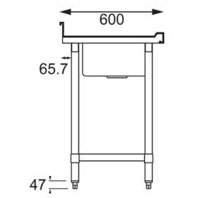 Plonge inox - AISI 304 - 1800 (L) x 600 (P) x 900 (H) mm - Avec égouttoir - 2 bacs à gauche