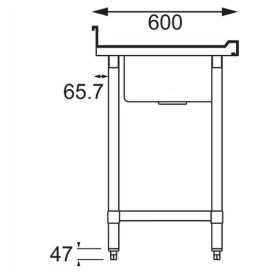 Plonge inox - AISI 304 - 1200 (L) x 600 (P) x 900 (H) mm - Avec égouttoir - Bac à gauche